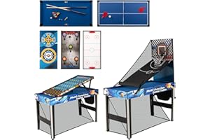 GYMAX Multi Game Table, 10 in 1 Combo Game Table Includes Table Tennis, Basketball, Soccer, Hockey, Archery, Shooting, Darts 