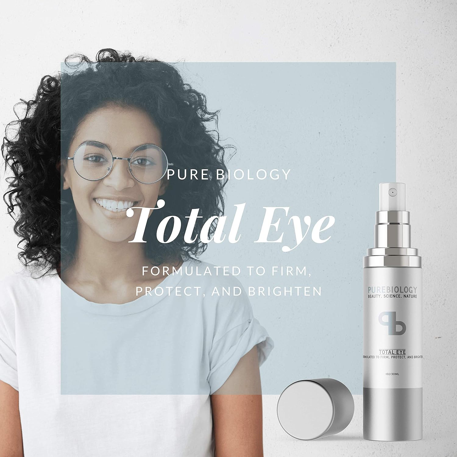 Pure Biology Total Eye Cream with Hyaluronic Acid, Baobab Oil & Anti Aging Complexes to Reduce Dark Circles, Puffiness, Under Eye Bags, Wrinkles & Fine Lines for Men & Women: Beauty