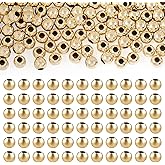 Pandahall 100Pcs 14K Gold Filled Spacer Beads, Round 2mm Seamless Smooth Brass Loose Beads Metal Beads DIY Bracelet Necklace Earring Jewelry Craft Making