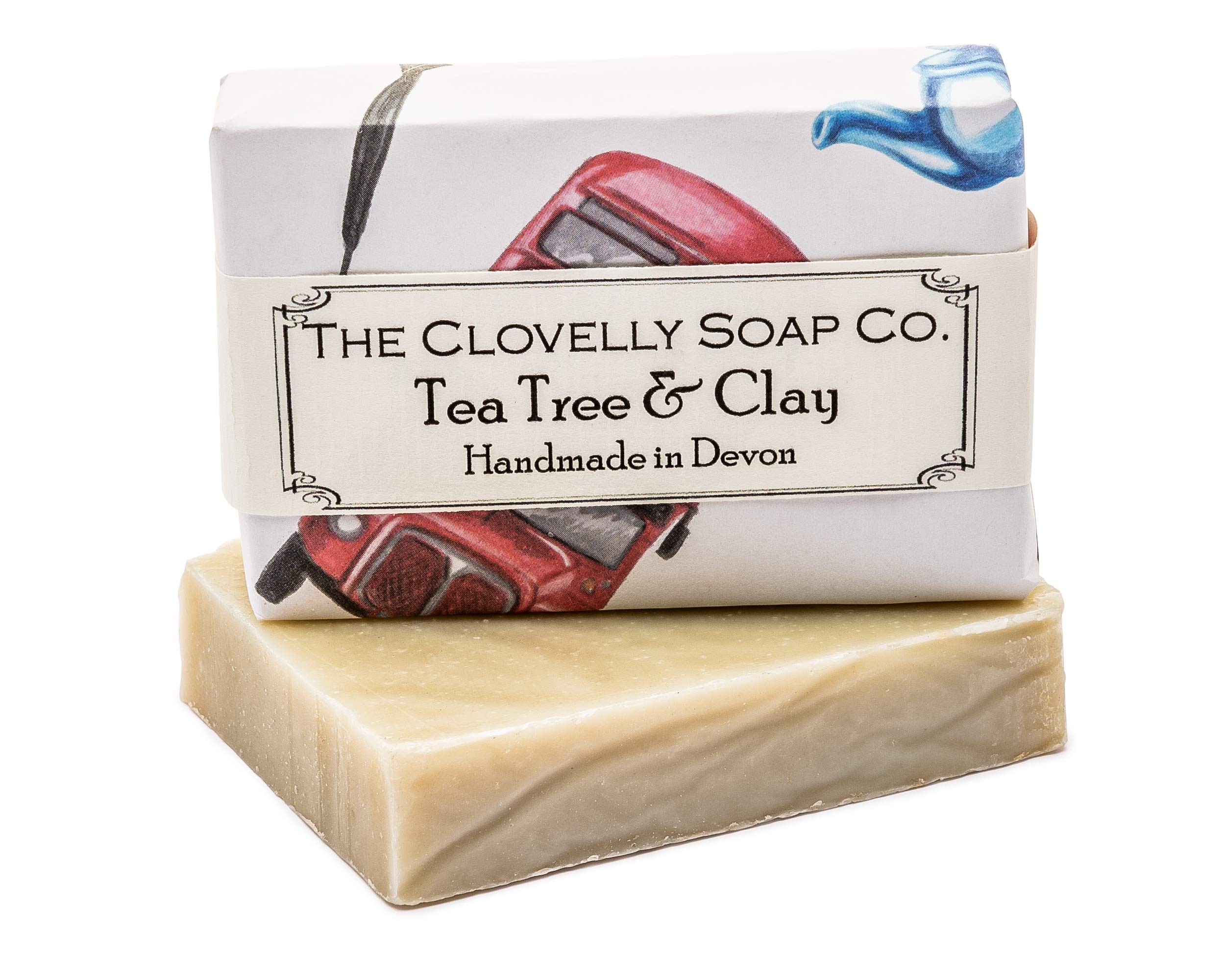 Clovelly Soap Co Natural Handmade Tea Tree & Clay Soap Bar for all Skin Types 100g
