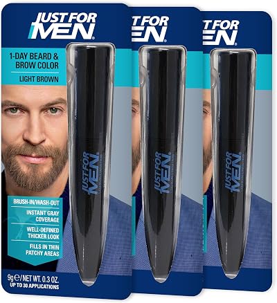 Just For Men 1-Day Beard & Brow Color Light Brown Pack of 3