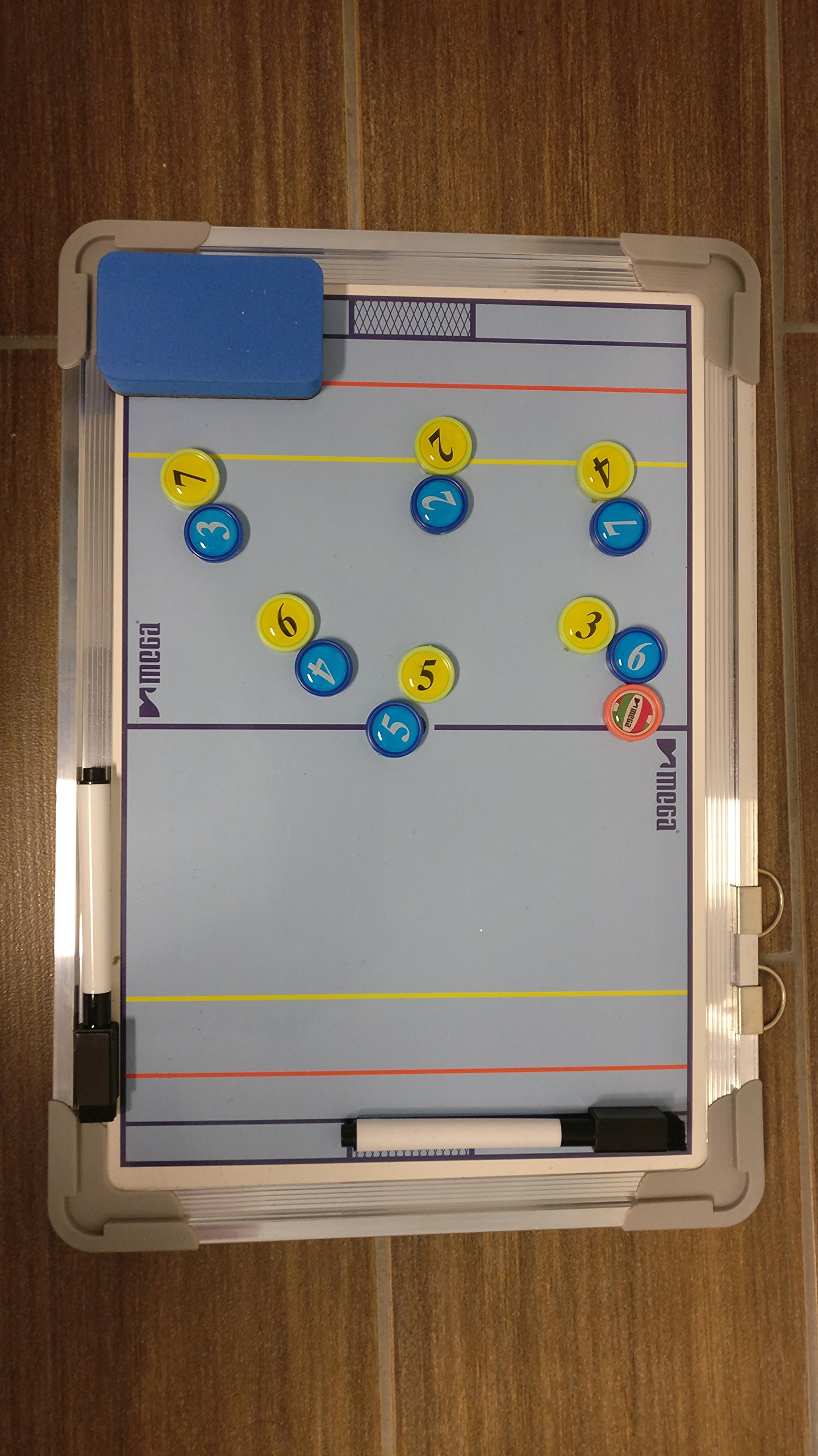Medium water polo tactic board - two-sided, with magnets, pen and eraser (24 x 34 cm)
