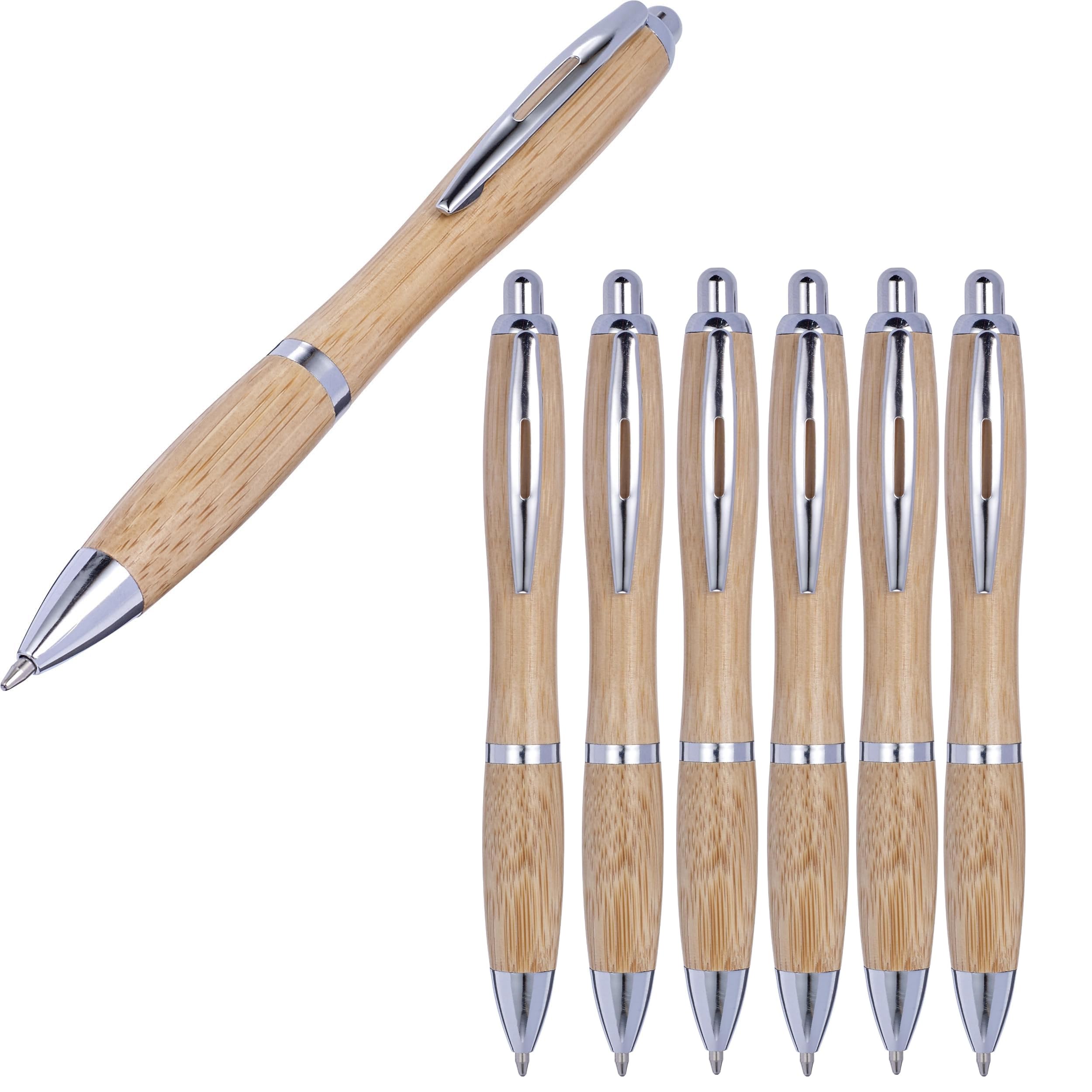 Ballpoint Pen Sets Various Quantities of Bamboo Wood Writing Instrument Black Lead by notrash2003®. 10er Beige