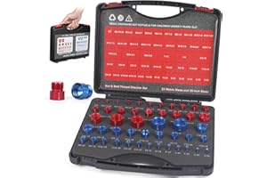 BELEY 48Pcs Nut and Bolt Thread Checker Kit (25 Standard & 23 Metric), Detachable Bolt Size for Narrow and Tricky Spaces with Sturdy Case ScrewThread Gauge