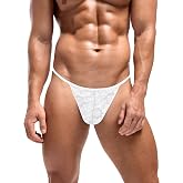 Mens Lace Thong Sexy Low Rise T-back G-string Men Thong Underwear 1-4 Pack | Mens Lingerie Sheer Mesh Panties 3D Pouch Soft Comfortable Men's Thong lightweight Briefs