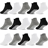 GRPSKCOS Non Slip Toddler Socks 15 Pairs Toddler Grip Anti Skid Low Cut Socks for 1-7 Years Boys Girls