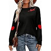 Fiscrat Valentines Day Shirt Women Lover Valentine's Graphic Long Sleeve Tee Cute Valentines Gift Tshirt