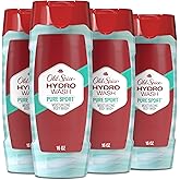 Old Spice Moisturizing Body Wash for Men, Hydro Wash, 2-in-1 Long Lasting Scent & Deep Hydration, 24/7 Shower Fresh, Pure Sport Scent, 16 oz (Pack of 4)