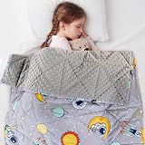 LOYIGA Weighted Blanket with Removable Duvet Case 5lbs 36” x 48”,Reversible Heavy Blanket (Grey)