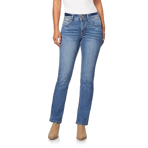 Angels Forever Young Women's Curvy Bootcut Mid-Rise Jeans (Standard and Plus), Slate, 10 Short