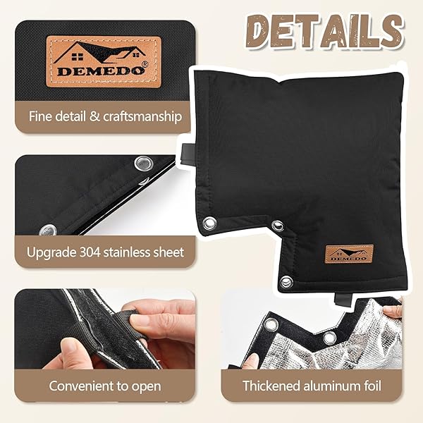 BACKFLOW PREVENTER INSULATION COVER – WATER PIPE INSULATION SPRINKLER COVER FOR OUTSIDE – INSULATED BACKFLOW COVER POUCH FOR IRRIGATION BACK FLOW VALVE IN WINTER OR SUN EXPOSURE (18″W X 34″H, BLACK)
