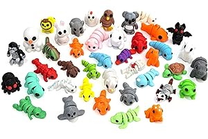 GENERIC 41pcs Mini Animal Figurines Set,3D Printed Little Animals Articulated Flexible Fidget Toy,Mini Animal Figurines Toy,Cute Animal Toys for Home, Office, Decor
