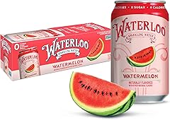 Waterloo Sparkling Water, Watermelon Naturally Flavored, 12 Fl Oz Cans (Pack of 12) – Zero Calories and Zero Sugar or Sweeten