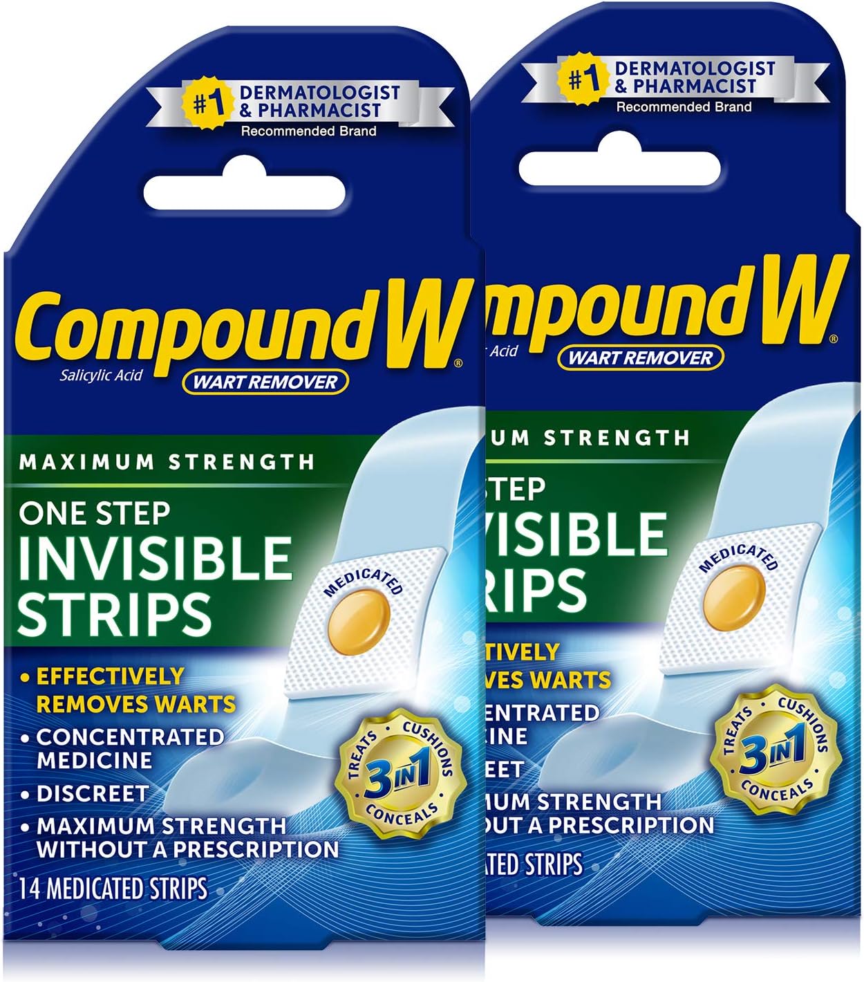 Compound W One Step Pads | Salicylic Acid Wart Remover | 14 Count (Pack of 1) Pads, White: Health & Personal Care