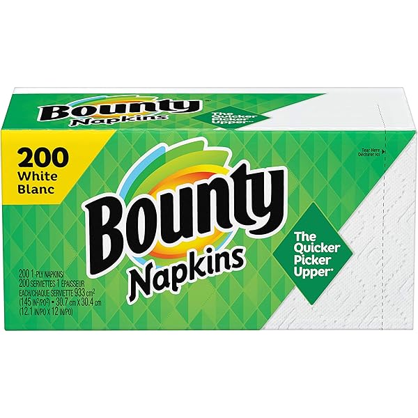 BOUNTY QUILTED TABLE NAPKIN, 12″ X 12″, WHITE