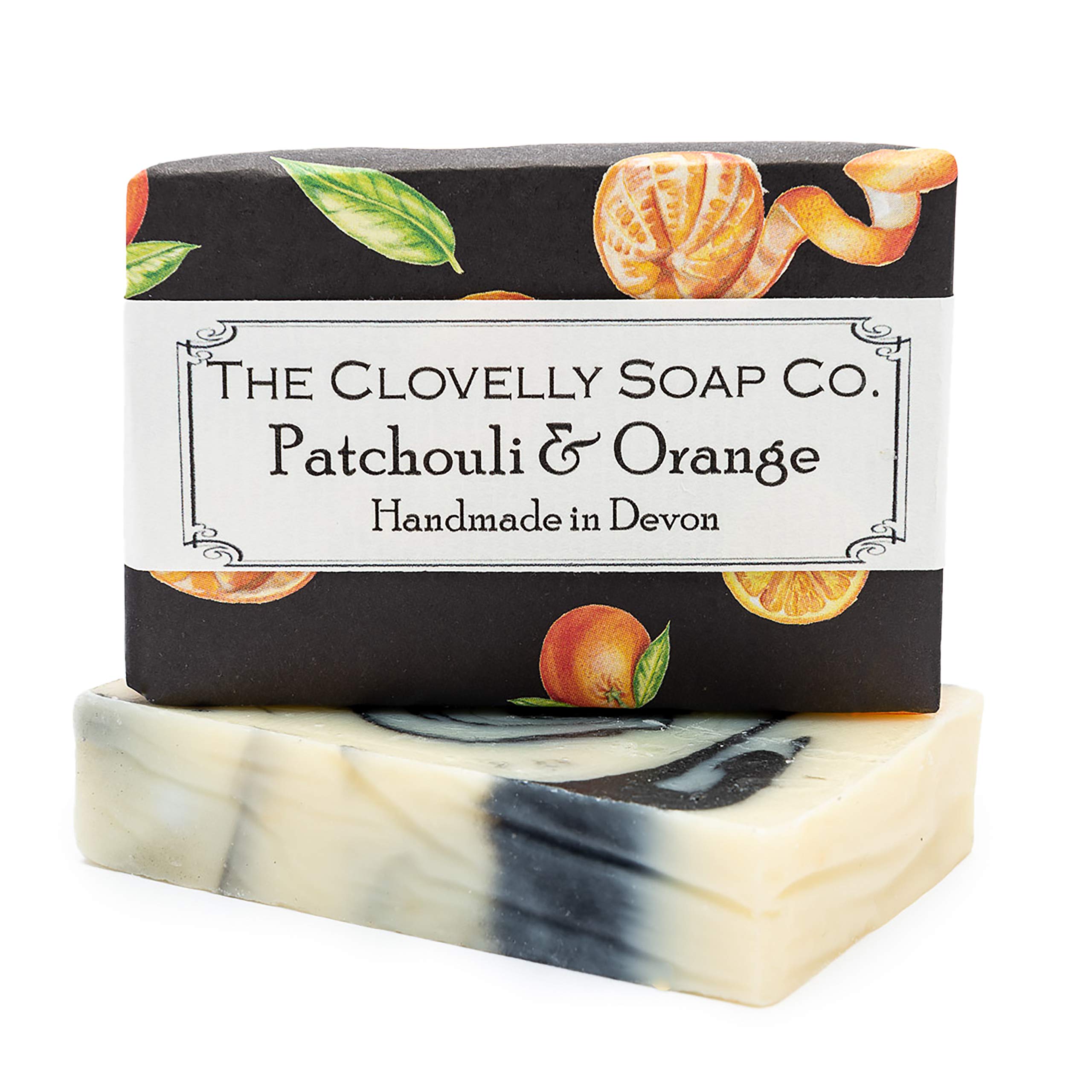 Clovelly Soap Co Natural Handmade Patchouli & Orange With Swirl Soap Bar for all Skin Types 100g