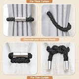 Pretty Jolly 2 Pack Magnetic Curtain Tiebacks Black Modern Drape Holdbacks view 6