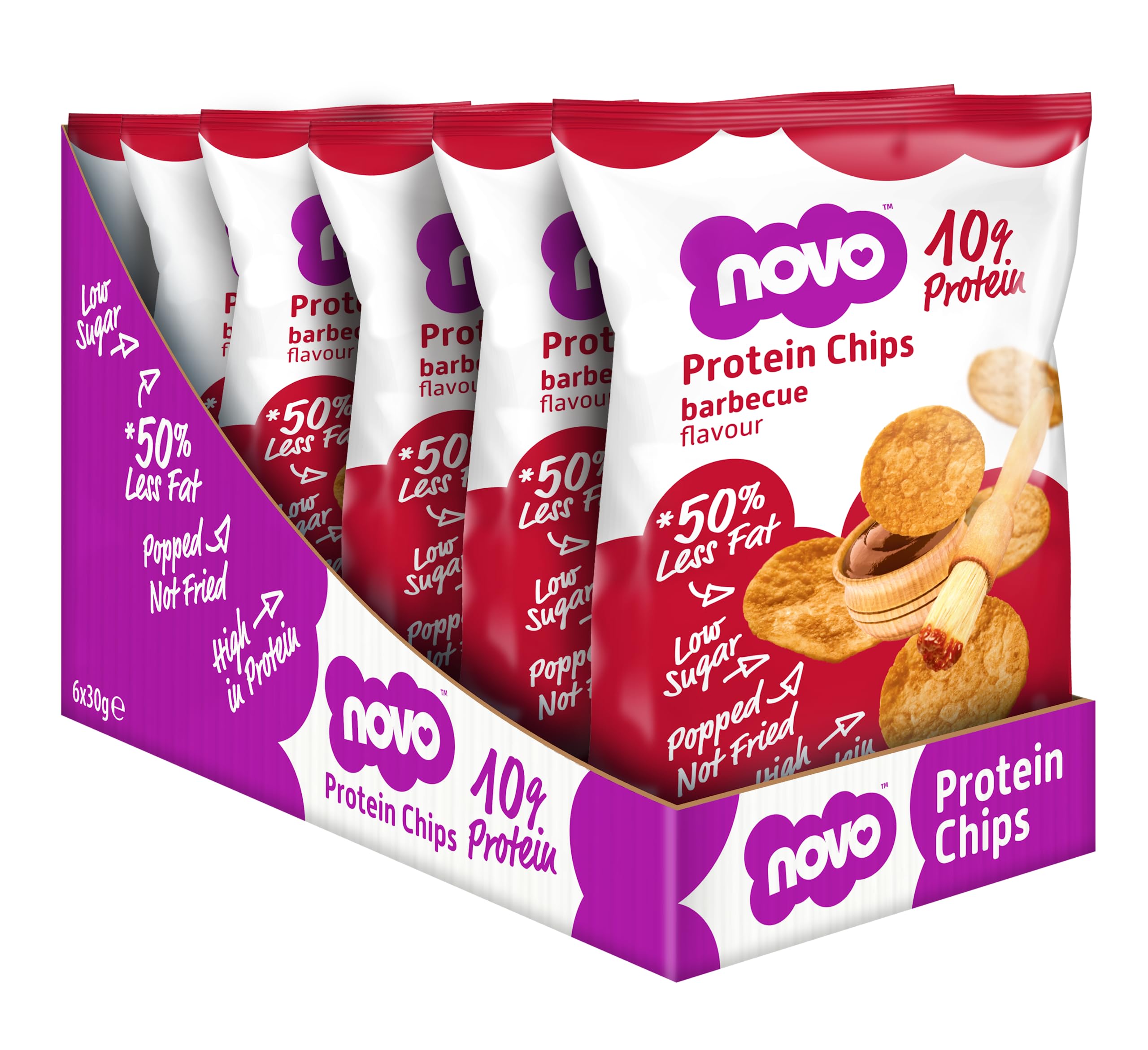 Novo Nutrition Protein Chips BBQ (Box of 6 x 30g)