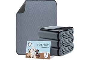 Bunlitent Washable Pee Pads for Dogs, 36x48 Reusable Puppy Pads with Fast Absorbent, Waterproof Reusable Pee Pads for Whelpin