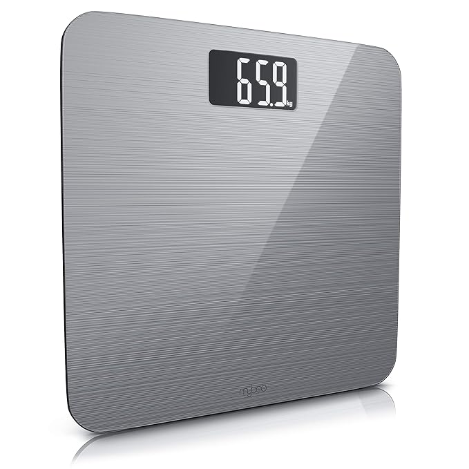 MyBeo - digitale Personenwaage Körperwaage | im Slim Design 6 mm Sicherheitsglas | großes LCD-Display | max. 180 kg Messauflö