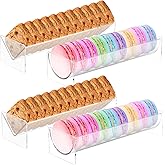 Afcabakila 4 Pcs Clear Acrylic Cracker Serving Tray, Rectangular Food Display Holder for Biscuit Cookie Charcuterie Platter, Home Party Wedding Events