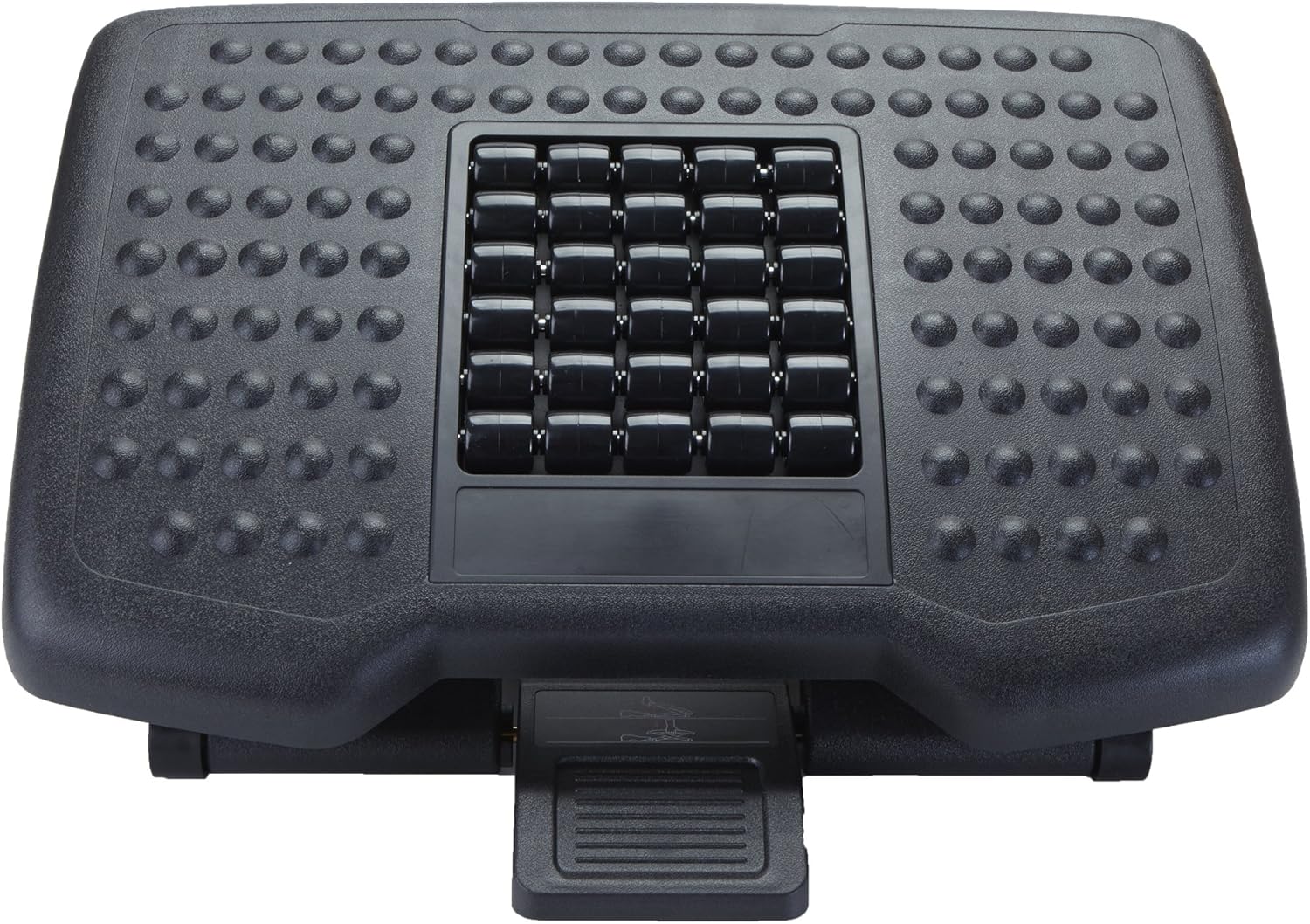 Mind Reader Adjustable Height Ergonomic Foot Rest with Massage Rollers, Black: Home & Kitchen