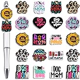 WNTCNV 20pcs Dog Mom Silicone Focal Beads for Pens, Mama Focals Dog Paw Cat Mom Focal Bead for Keychain Making Pet Silicone Focal Beads for Crafts Decoration Jewelry Bracelet Necklace