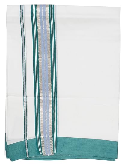 Men's Cotton Dhoti (White, 4 meters)