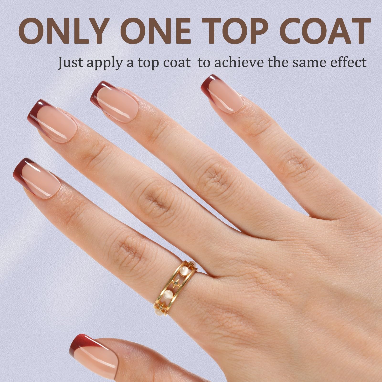 Misssix French Gel Nail Tips, 160Pcs French Tip Press on Nails Short Square, No Need to File Tips Pre-lasting, Fake Nails for Nail Art DIY 16 Sizes - Image 3