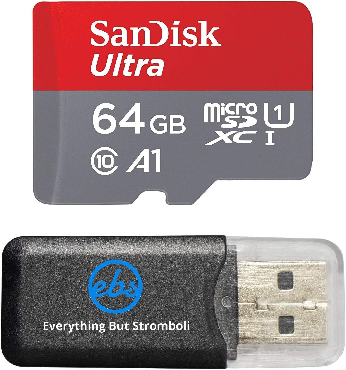SanDisk 64GB Micro Ultra Memory Card works with Huawei Mate 10, Honor 9, Honor 8 Pro, Honor 7X, Honor View 10, Honor 6A, Smartphones SDXC Class 10 UHS-I with Everything But Stromboli (TM) Card Reader