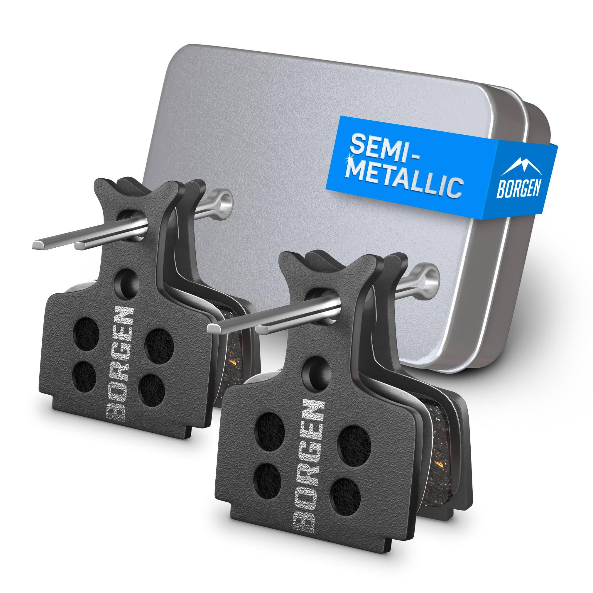 Borgen 2 Pairs of Bicycle Disc Brake Pads - Suitable for The One, R1, RO, RX, T1, Cura - Semi-Metallic Compatible with Formula Brake Pads