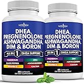 NEW AGE DHEA Supplement - Pregnenolone for Men & Women with DIM, Ashwagandha, Boron, Calcium, Magnesium, Zinc, Vitamin D3 5000iu - Support Capsules - 120 Count