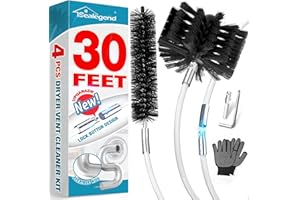 Sealegend 30 Feet Dryer Vent Cleaning Brush, Flexible Lint Brush with Drill Attachment, Upgraded Quick Snap Rods Extends Up t