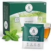 Spearmint Tea Bags - 50 Tea Bags - Pure Spearmint Leaves - Caffeine Free Herbal Tea - Natural Digestive Support &amp; Breath Freshener - Non-GMO