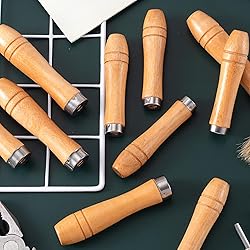 ANCIRS 20pcs Wooden File Handle with Strong Metal