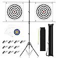 Ideagle Adjustable Paper Target Stand with 10 Clips,10 Bullseye Targets, Shooting Target Stand for BB Gun, Airsoft and Pellet Target Practice