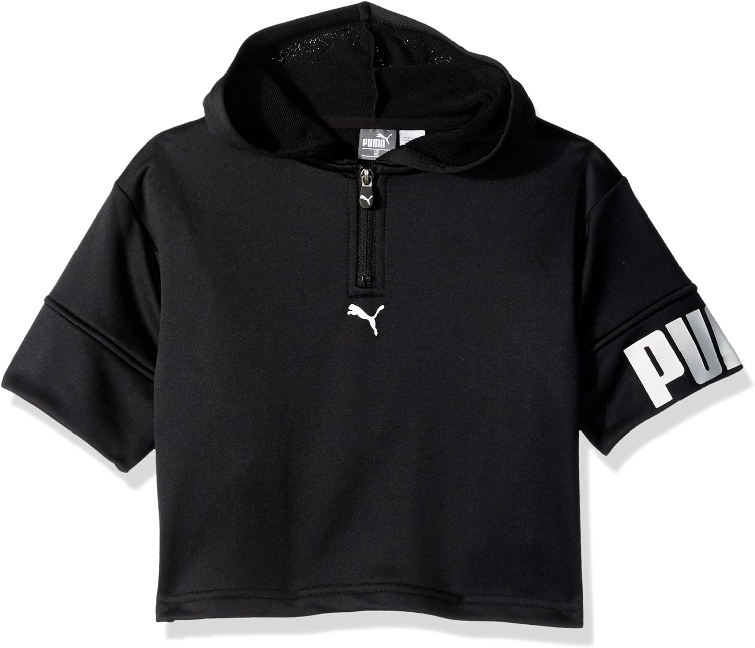 girls black puma hoodie