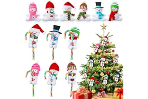 Poen 12 Pcs Felt Snowman Candy Cane Covers Christmas Candy Cane Huggers with Hat & Scarf Cute Snowman Candy Cane Holders for Christmas Party Favors Stocking Stuffers Gifts, Candy Not Included