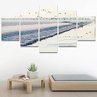 SIGNWIN 5 Panel Canvas Wall Art Modern Art Birds Bohemian Expressive Group Multicolor Photography for Home Decorations Ready to Hang - 60