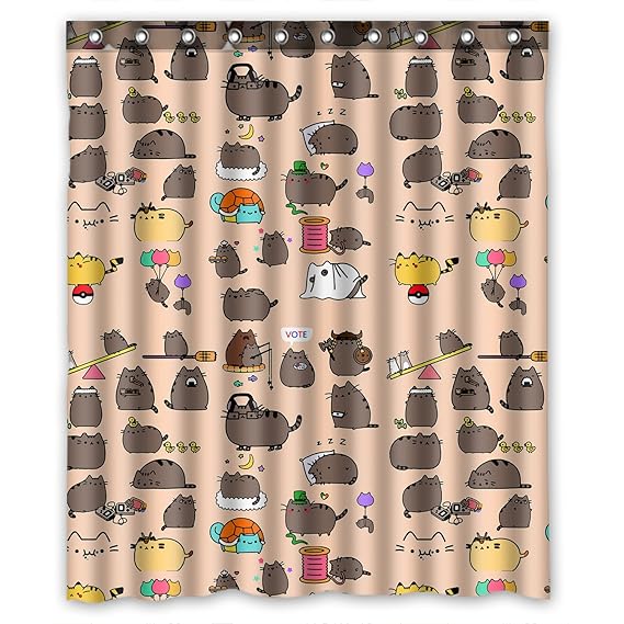 60 Width X72 Length Funny Hipster Cat Customized 100 Polyester