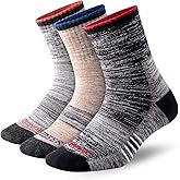 FEIDEER Men's Hiking Walking Socks, Multi-pack Wicking Cushioned Outdoor Recreation Cotton Quarter Crew Socks