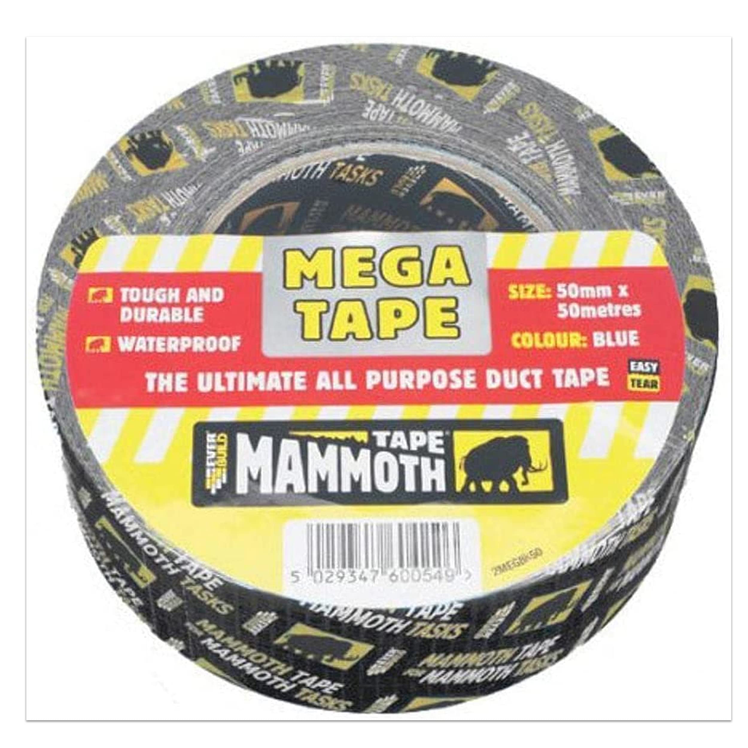 Everbuild – Mammoth – Mega All-Purpose Duct Tape – Waterproof – Easy-Tear – Interior And Exterior Use – Yellow – 50mm x 50m
