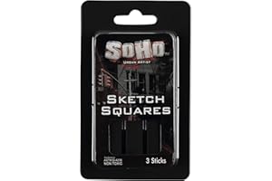 SoHo Urban Artist Charcoal Sketch Squares - Drawing Charcoal for Artists, Students, Blending, Live Figure Drawing, & More! - [Black - 3 Pack]
