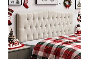 SUAWY Upholstered Queen Headboard Only, Adjustable Headboard Queen Size with Legs,Linen Fabric Bed Headboards,Durable Headboard, Modern Diamond Design Wood Headboads, Beige