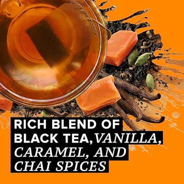 TAZO CHAI TEA BAGS, VANILLA CARAMEL CHAI, CAFFEINATED TEA, 120 TOTAL BAGS (20CT – PACK OF 6)
