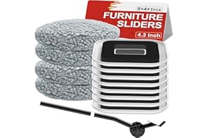 KISS CORE New Upgrade Furniture Sliders, Multi-Surface 3-in-1 Furniture Movers Sliders, Heavy Moving Pads with 8PCS 4.3" Carpet Sliders+4PCS Hard Floor Socks+1 Lifter, Protect Floor and Easily Move Furniture