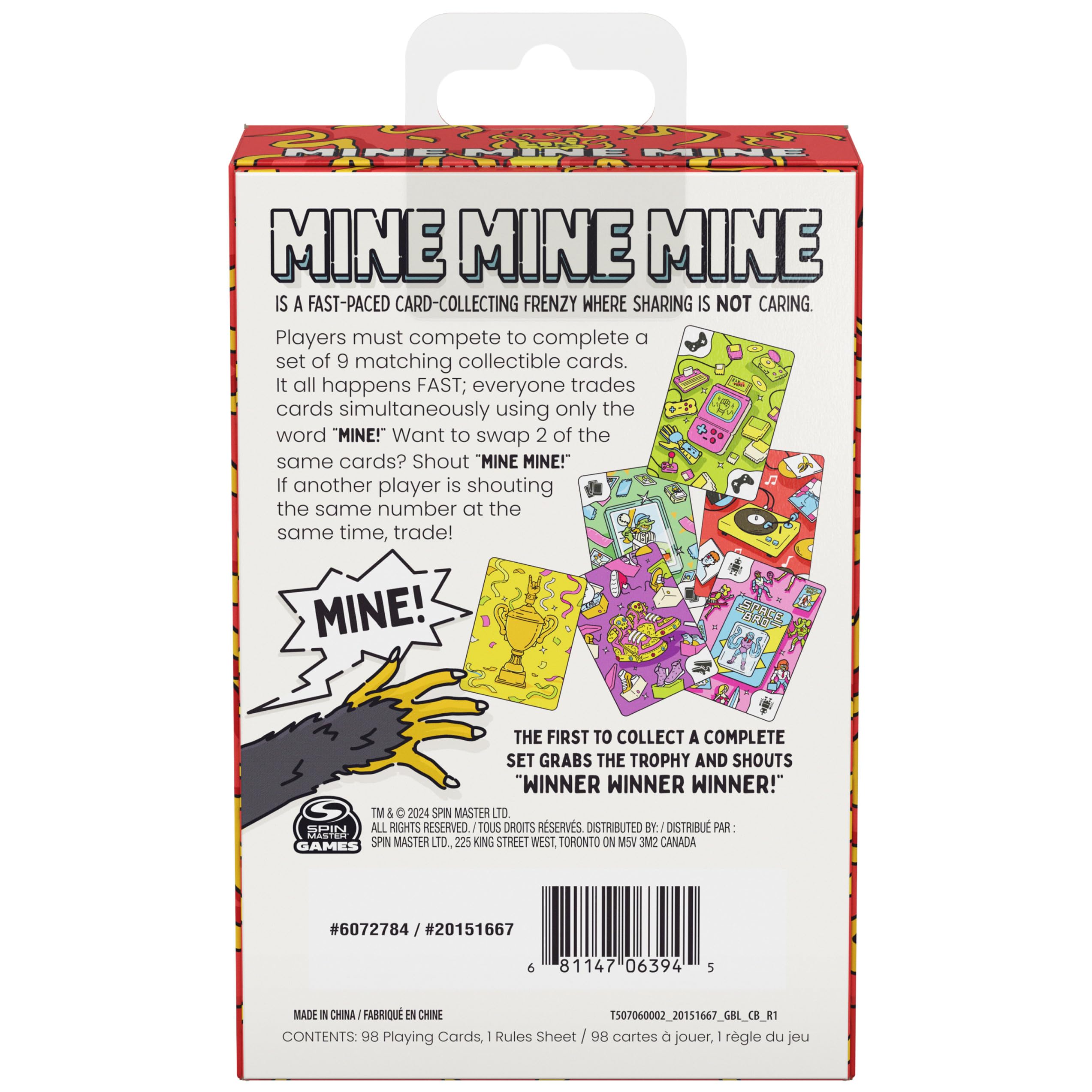 Spin Master Games, Mine Mine Mine The Card Game: A Fast-Paced Card Collecting Battle, Fun Activity for Family Game Night, 3-8 Players, Stocking Stuffer Gift Ideas for Ages 7 & Up