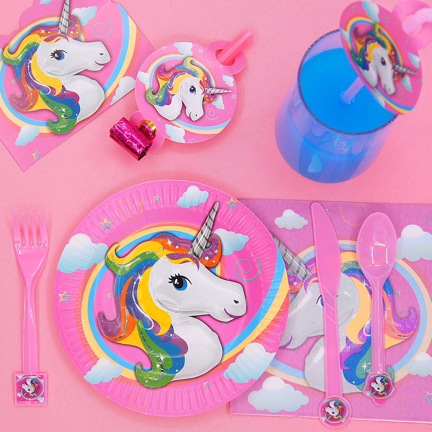 145 pack Unicorn Birthday Party Decorations Supplies Kit Favors Serves