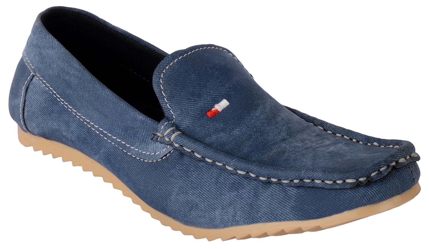 fox hunt men's blue denim loafer shoes, casual loafer shoes for men's