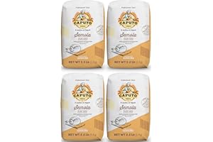 Antimo Caputo Semola Di Grano Duro Rimacinata Semolina Flour 2.2LB (1kg), Bag - All Natural Dough for Fresh Pasta (4 Bags of 